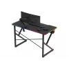 Spēļu galds Huzaro Hero 1.7 RGB Melns — taisns ergonomisks rakstāmgalds 1200x600 mm, 750 mm augstums, LED, krūzes turētājs, austiņu āķis