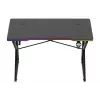 Spēļu galds Huzaro Hero 1.7 RGB Melns — taisns ergonomisks rakstāmgalds 1200x600 mm, 750 mm augstums, LED, krūzes turētājs, austiņu āķis