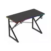 Spēļu galds Huzaro Hero 1.7 RGB Melns — taisns ergonomisks rakstāmgalds 1200x600 mm, 750 mm augstums, LED, krūzes turētājs, austiņu āķis
