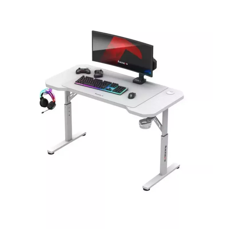 Spēļu krēsls huzaro Hero 2.6 balta — ergonomisks regulējams augstas atzveltnes grozāms sēdeklis ar krūzes turētāju un austiņu āķi