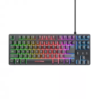 Trust GXT 833 Thado tastatūra spēlēm USB holandiešu melna, sudraba