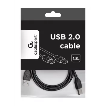 Gembird CCP-USB2-AMAM-6 USB 2.0 AM–AM kabelis, 1,8 m, melns