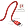 USB-A uz Lightning kabelis Baseus Yiven 1,8 m, 2 A izeja, sarkans, termoplastiska elastomēra apvalks