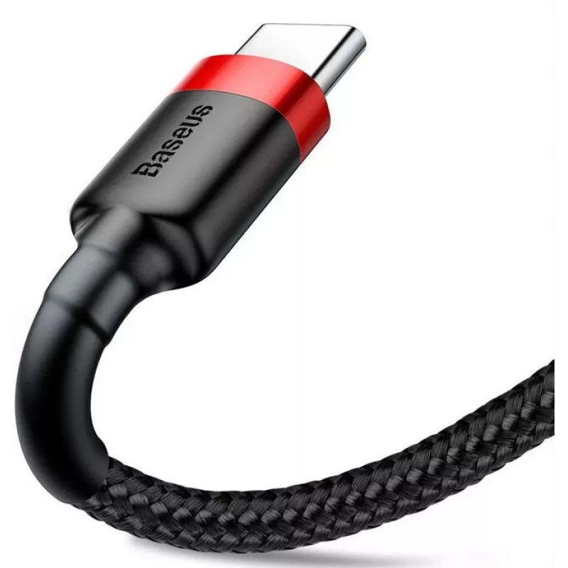 BASEUS pīts Cafule ātrās uzlādes kabelis - USB Type-A uz Type-C 2A - 2m - Melns (Neilons)