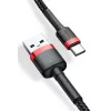 BASEUS pīts Cafule ātrās uzlādes kabelis - USB Type-A uz Type-C 2A - 2m - Melns (Neilons)