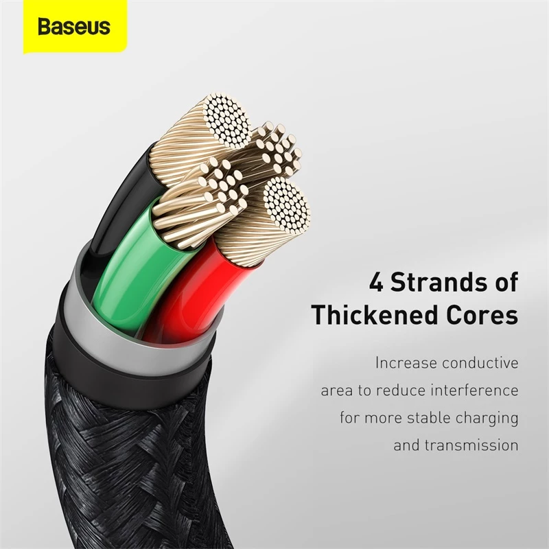 BASEUS Fast Charge Cafule datu pārraides kabelis - USB Type-A uz Lightning - 480Mbps (2.4A PD) - 1m - Melns