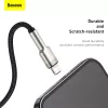 BASEUS Fast Charge Cafule datu pārraides kabelis - USB Type-A uz Lightning - 480Mbps (2.4A PD) - 1m - Melns