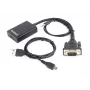 GEMBIRD VGA–HDMI adaptera kabelis, USB barošana 15cm – melns