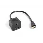 HDMI video sadalītājs LANBERG AD-0019-BK — 2x HDMI izejas, Full HD 1920x1080, 0,2 m kabelis, melns
