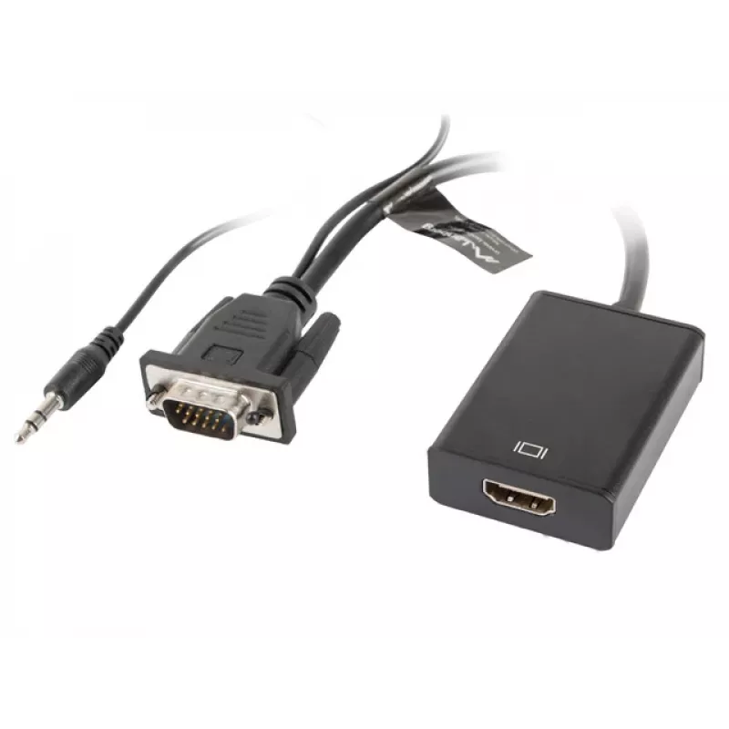 LANBERG Video kabeļa adapteris HDMI Type A (standarta) VGA (D-Sub) 0.2m melns