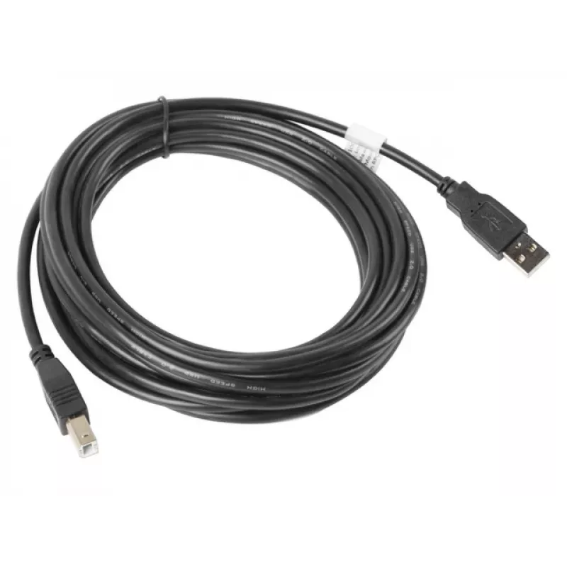LANBERG USB-a(m)->USB-b(m) 2.0 kabelis 5 m melns