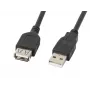 USB A–USB A kabelis LANBERG CA-USBE-10CC-0007-BK, USB 2.0, 0,7 m, melns