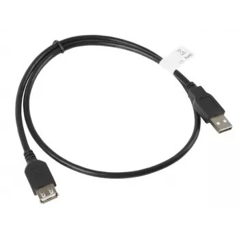 USB A–USB A kabelis LANBERG CA-USBE-10CC-0007-BK, USB 2.0, 0,7 m, melns