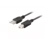 LANBERG USB-a(m)->USB-b(m) 2.0 kabelis 1m melns ar ferīta serdi, kastīte