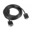 VGA kabelis LANBERG CA-VGAC-10CC-0050-B, 5 m, vīrišķais-vīrišķais, PVC apvalks, ferīta lodīte, melns