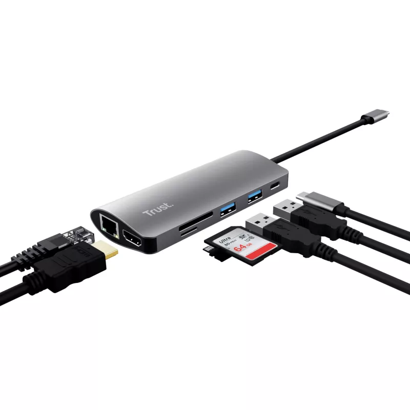 Trust Dalyx interfeisa kartes/adapteris Iekšējais HDMI, RJ-45, USB 3.2 Gen 1 (3.1 Gen 1)