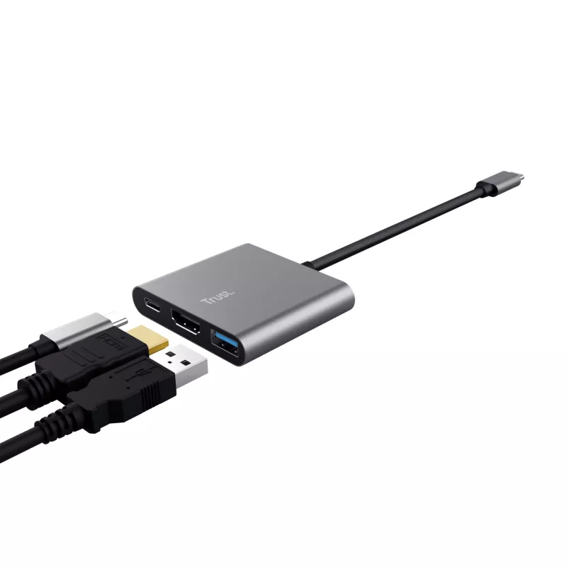 Trust Dalyx USB 3.2 Gen 1 (3.1 Gen 1) Type-C Alumīnijs, Melns