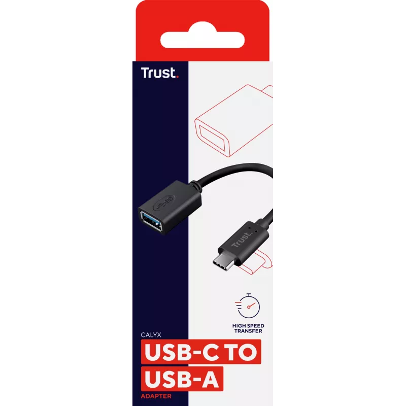 Trust 20967 USB kabelis 0.09 m USB C USB A Melns