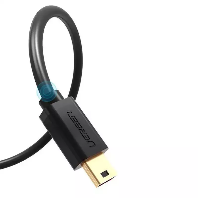 USB kabelis UGREEN 10385 Mini-USB 480 Mbps 1.5 m melns, ātra uzlāde