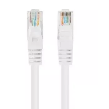 Tīkla komutācijas kabelis LANBERG Cat6 U/UTP 1 m, RJ-45 vīriešu–vīriešu, savīts vadītājs, balts