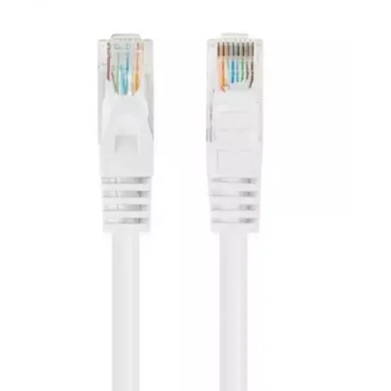 Tīkla komutācijas kabelis LANBERG Cat6 U/UTP 1 m, RJ-45 vīriešu–vīriešu, savīts vadītājs, balts