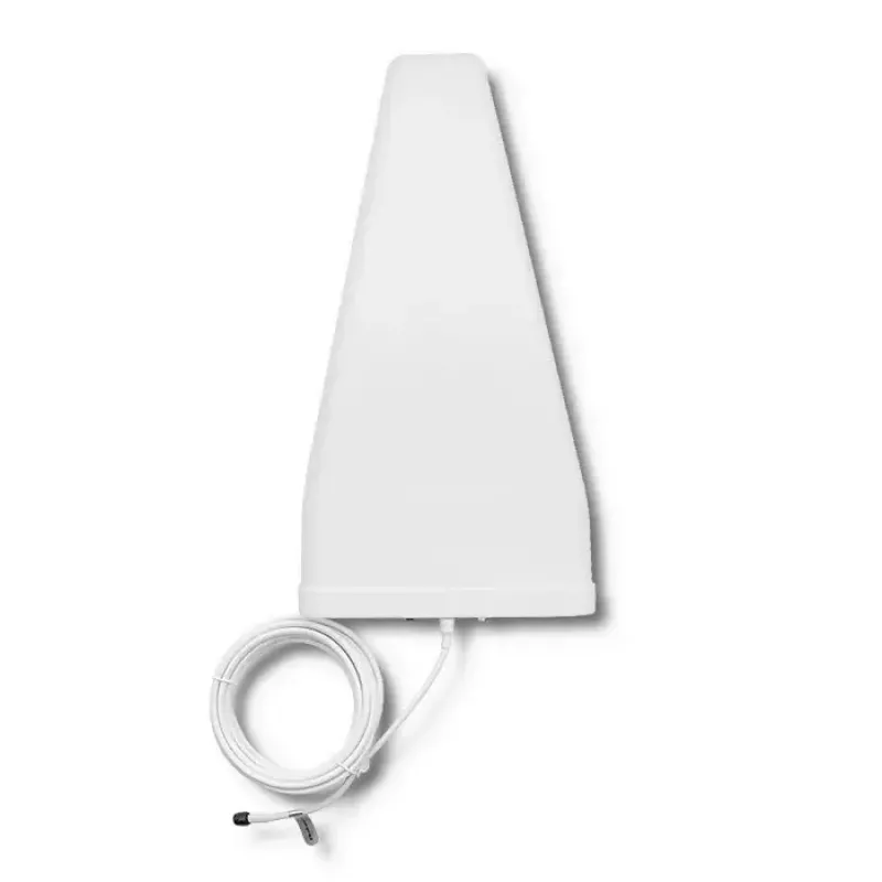 Āra 4G LTE antena QOLTEC 57021 — 18 dBi pastiprinājums, 600–2700 MHz, 50 Ω, 50 W, balts plastmasas korpuss