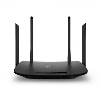 TP-Link AC1200 bezvadu VDSL/ADSL modema maršrutētājs, Wi-Fi 5 (802.11ac), divjoslu (2,4 GHz / 5 GHz), Ethernet LAN, VDSL2, melns, galda maršrutētājs