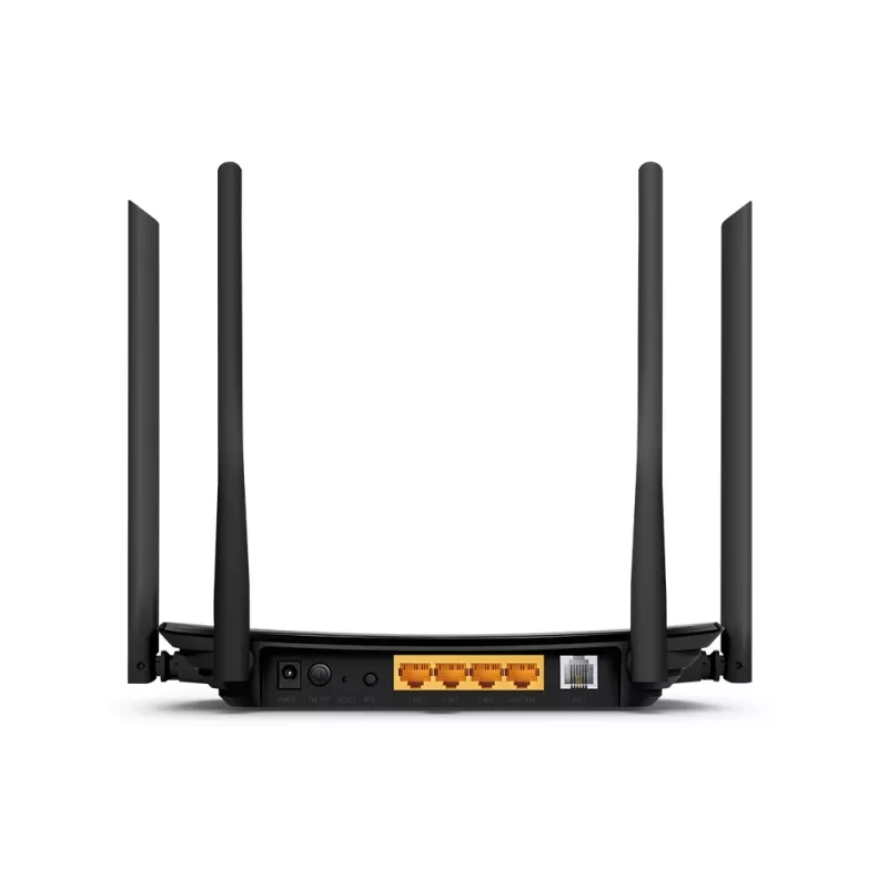 TP-Link AC1200 bezvadu VDSL/ADSL modema maršrutētājs, Wi-Fi 5 (802.11ac), divjoslu (2,4 GHz / 5 GHz), Ethernet LAN, VDSL2, melns, galda maršrutētājs
