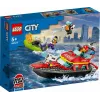 LEGO rotaļu komplekts Ugunsdzēsības glābšanas laiva 60373 — City sērija, 144 gab., 3 mini figūriņas, vecums 5+, izmēri 80×230×70 mm