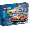 LEGO rotaļu komplekts Ugunsdzēsības glābšanas laiva 60373 — City sērija, 144 gab., 3 mini figūriņas, vecums 5+, izmēri 80×230×70 mm