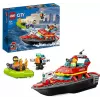 LEGO rotaļu komplekts Ugunsdzēsības glābšanas laiva 60373 — City sērija, 144 gab., 3 mini figūriņas, vecums 5+, izmēri 80×230×70 mm