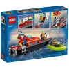 LEGO rotaļu komplekts Ugunsdzēsības glābšanas laiva 60373 — City sērija, 144 gab., 3 mini figūriņas, vecums 5+, izmēri 80×230×70 mm