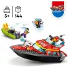 LEGO rotaļu komplekts Ugunsdzēsības glābšanas laiva 60373 — City sērija, 144 gab., 3 mini figūriņas, vecums 5+, izmēri 80×230×70 mm