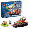 LEGO rotaļu komplekts Ugunsdzēsības glābšanas laiva 60373 — City sērija, 144 gab., 3 mini figūriņas, vecums 5+, izmēri 80×230×70 mm