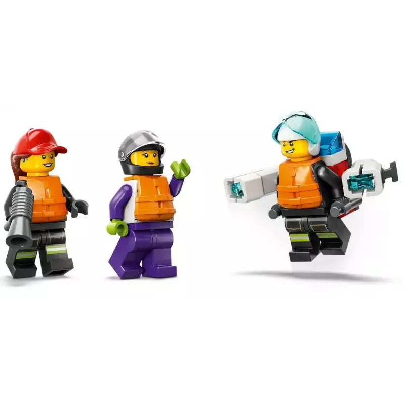 LEGO rotaļu komplekts Ugunsdzēsības glābšanas laiva 60373 — City sērija, 144 gab., 3 mini figūriņas, vecums 5+, izmēri 80×230×70 mm