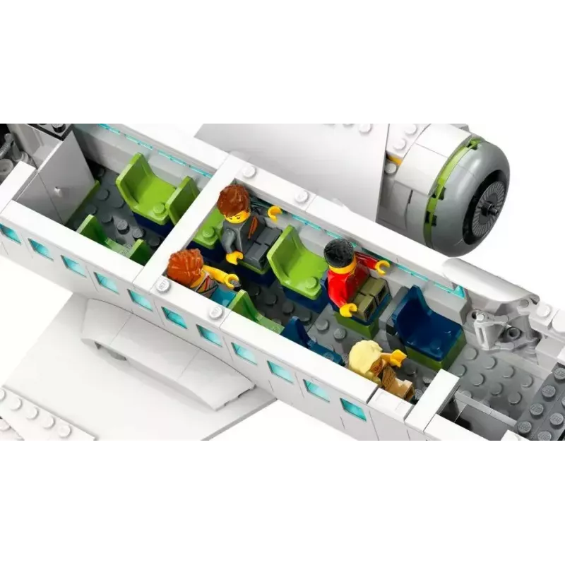 LEGO Passenger Plane būvkomplekts 60367 — City sērija, 913 detaļas, 2 minifigūras, detalizēts interjers