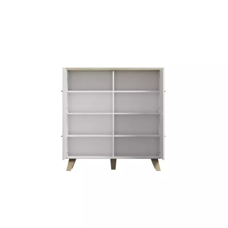 Bufete cama meble LOTTA 110 4D — 4 durvis, 6 plaukti, Sonoma ozola virsma, 1100×540×1190 mm