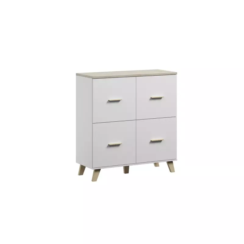 Bufete cama meble LOTTA 110 4D — 4 durvis, 6 plaukti, Sonoma ozola virsma, 1100×540×1190 mm