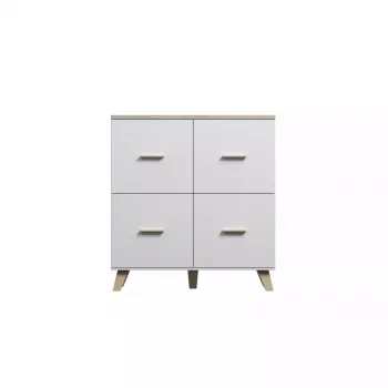 Bufete cama meble LOTTA 110 4D — 4 durvis, 6 plaukti, Sonoma ozola virsma, 1100×540×1190 mm
