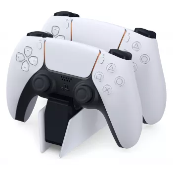 Uzlādes stacija Sony DualSense uzlādes statīvs 2 PS5 kontrolleriem, balta, iespraužama