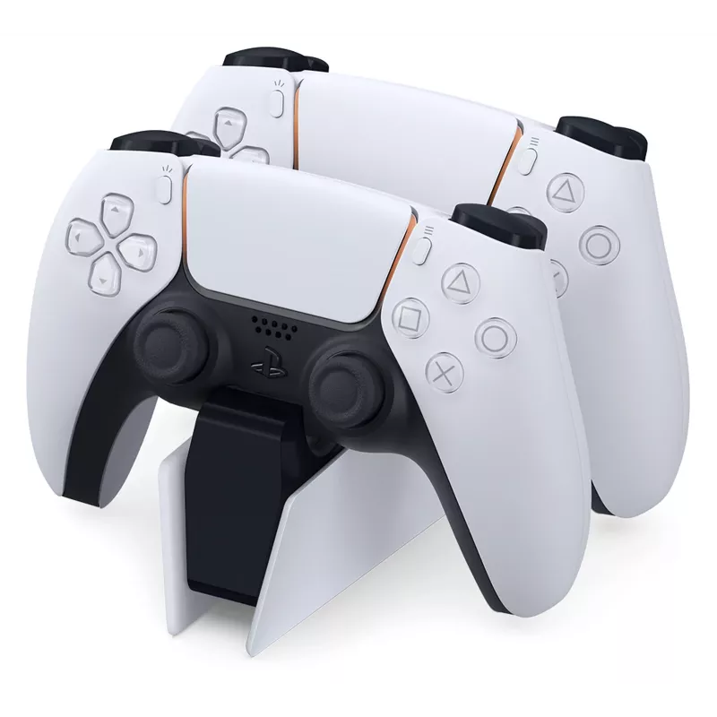 Uzlādes stacija Sony DualSense uzlādes statīvs 2 PS5 kontrolleriem, balta, iespraužama