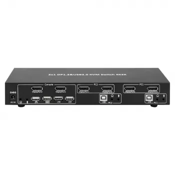 Techly IDATA DP-KVM2 KVM slēdzis melns