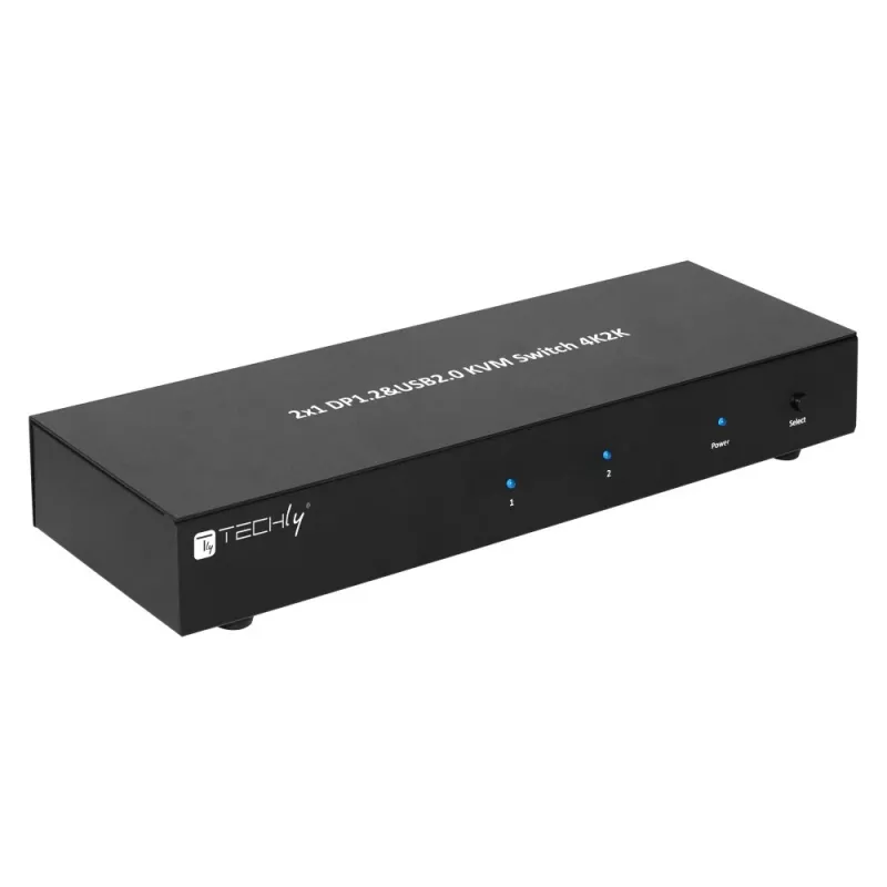 Techly IDATA DP-KVM2 KVM slēdzis melns
