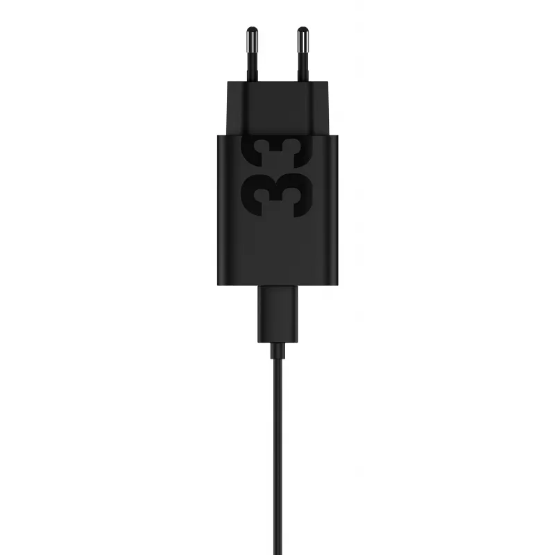 Lādētājs Motorola TurboPower 33W USB-C GaN Melns, 1 m kabelis, ES spraudnis