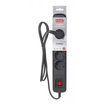 Strāvas sloksne ActiveJet ACJ COMBO 5G 1.5M — 5x Type E ligzdas, 1,5 m kabelis, 2300 W, 10 A, Type E spraudnis