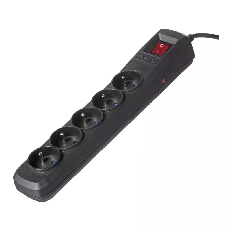 Strāvas sloksne ActiveJet ACJ COMBO 5G 1.5M — 5x Type E ligzdas, 1,5 m kabelis, 2300 W, 10 A, Type E spraudnis