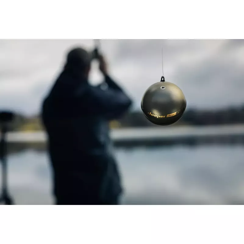 Pārnēsājams zivju meklētājs deeper Smart Sonar CHIRP+3 Wi‑Fi — metams bezvadu hidrolokators, maks. dziļums 100 m, konusa leņķi 47°/20°/7°, Wi‑Fi, GPS/GLONASS