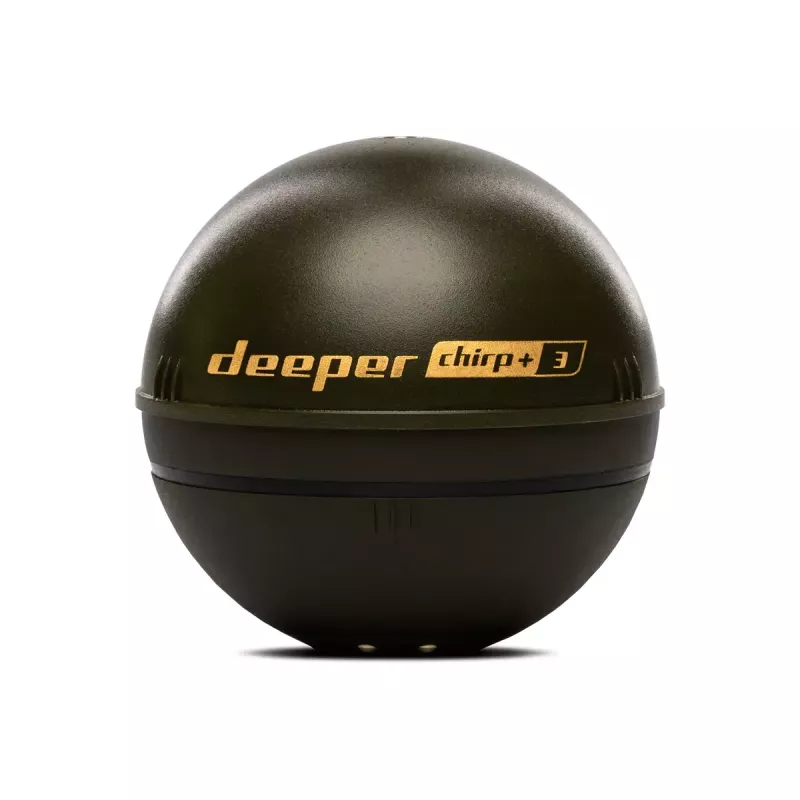 Pārnēsājams zivju meklētājs deeper Smart Sonar CHIRP+3 Wi‑Fi — metams bezvadu hidrolokators, maks. dziļums 100 m, konusa leņķi 47°/20°/7°, Wi‑Fi, GPS/GLONASS