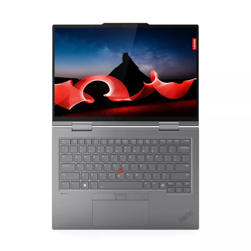 Lenovo ThinkPad X1 2-in-1 Gen 9 Intel Core Ultra 7 155U Hybrid (2-in-1) 35,6 cm (14 collu) Skārienekrāns WUXGA 16 GB LPDDR5x-SDRAM 1 TB SSD Wi-Fi 6E (802.11ax) Windows 11 Pro Angļu Pelēks