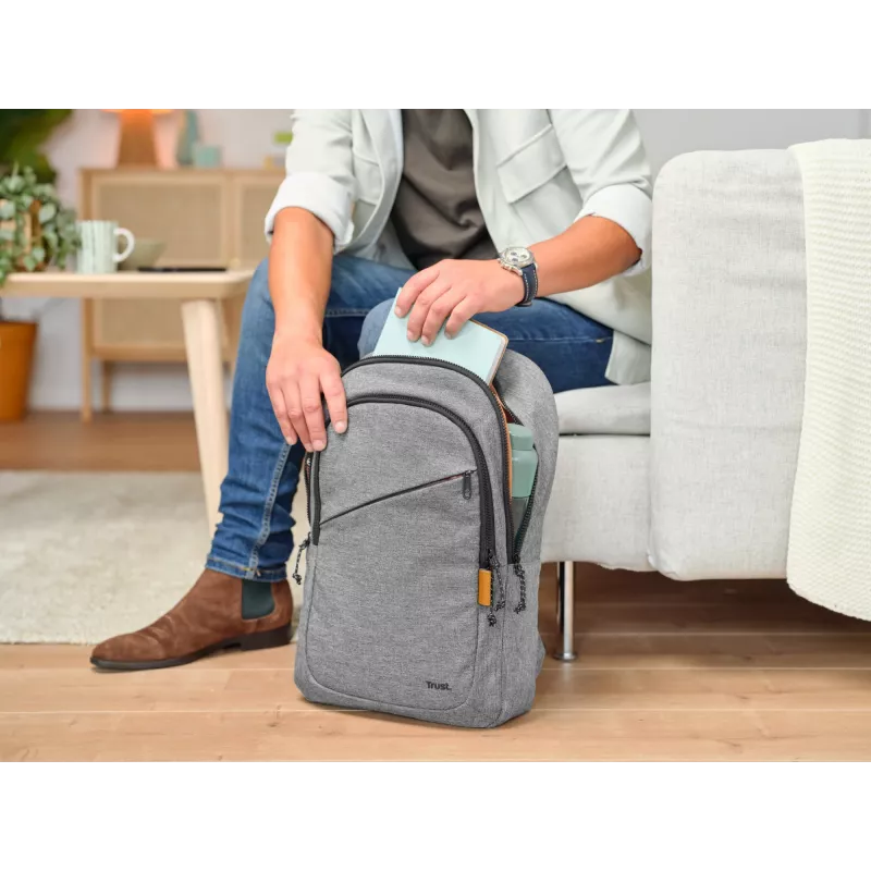 Mugursoma Trust Avana 40.6 cm 16 collas pelēka 3 nodalījumi
